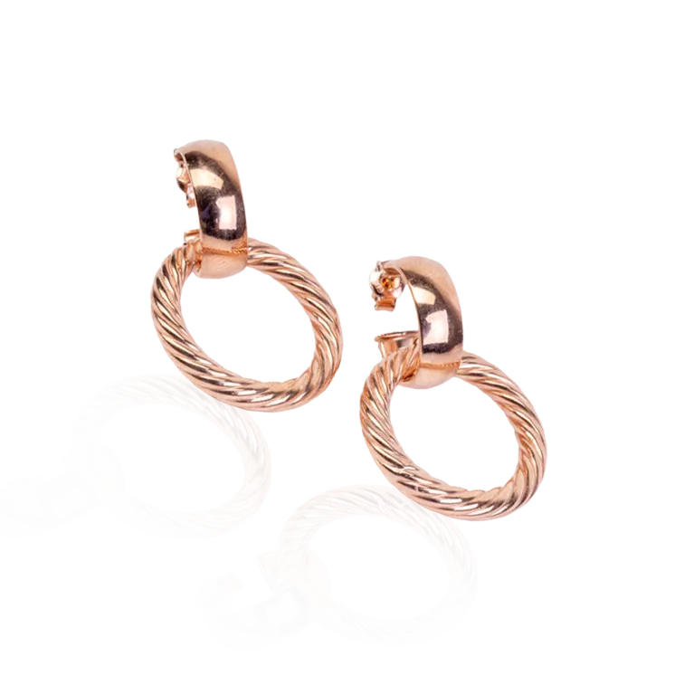 Chic Rose Gold Tube Dangling Earrings