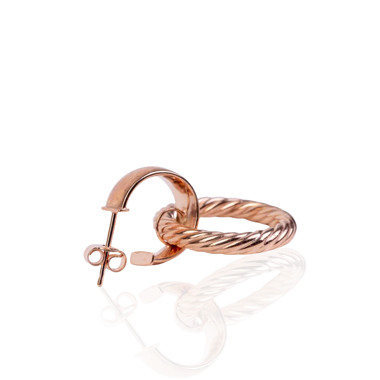 Chic Rose Gold Tube Dangling Earrings