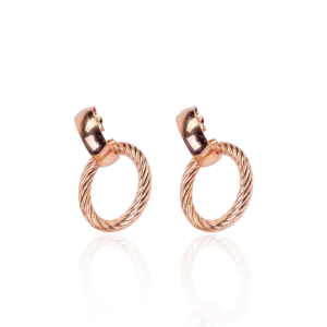 Chic Rose Gold Tube Dangling Earrings