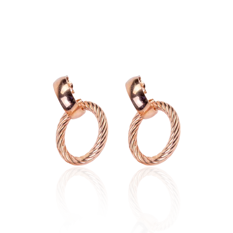 Chic Rose Gold Tube Dangling Earrings