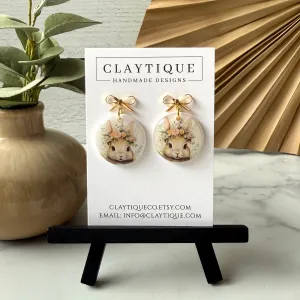 **Circle Easter Bunny Earrings