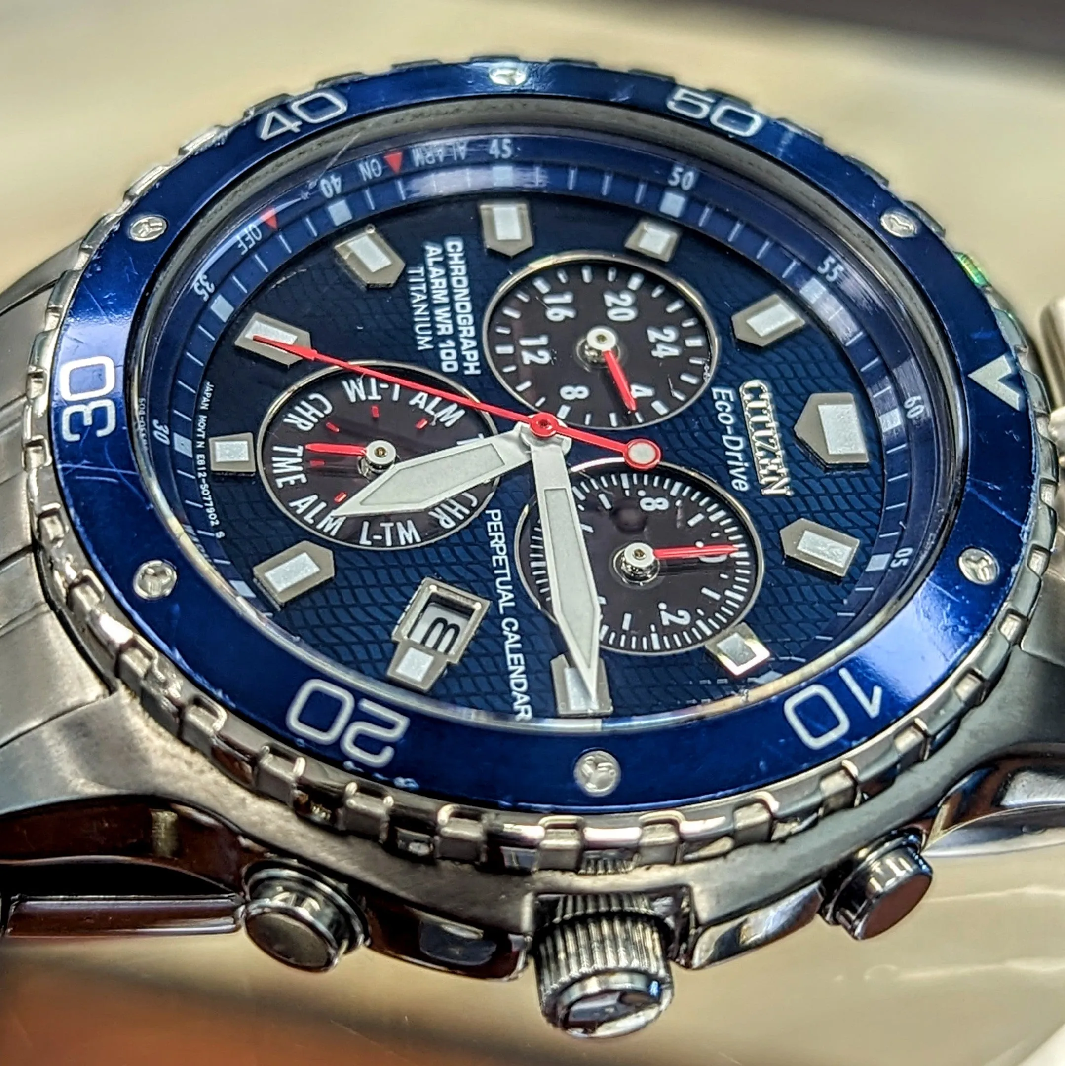 CITIZEN Eco-Drive Perpetual Calendar Watch Chronograph Wristwatch Ref. BL5350-59L