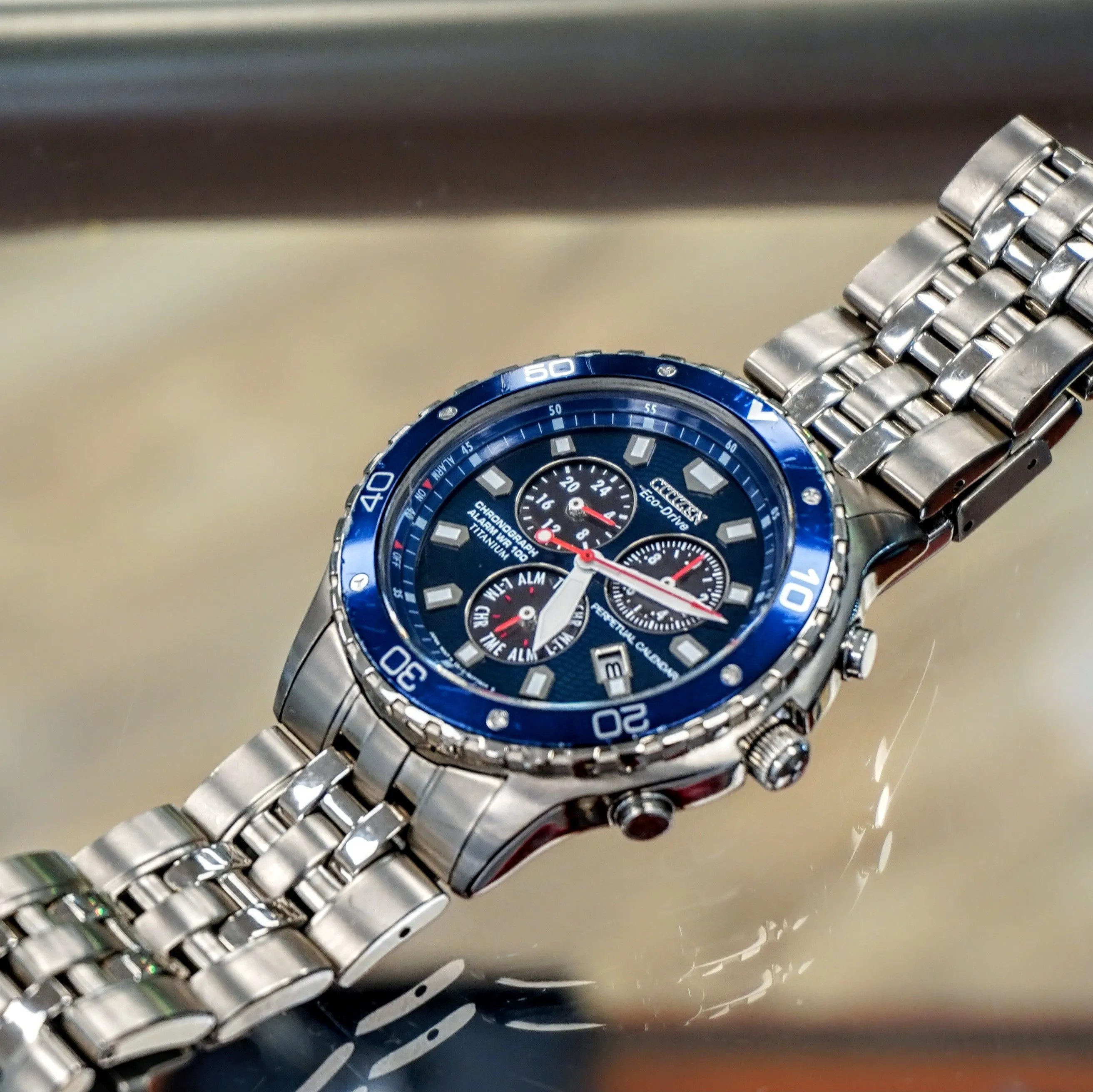 CITIZEN Eco-Drive Perpetual Calendar Watch Chronograph Wristwatch Ref. BL5350-59L
