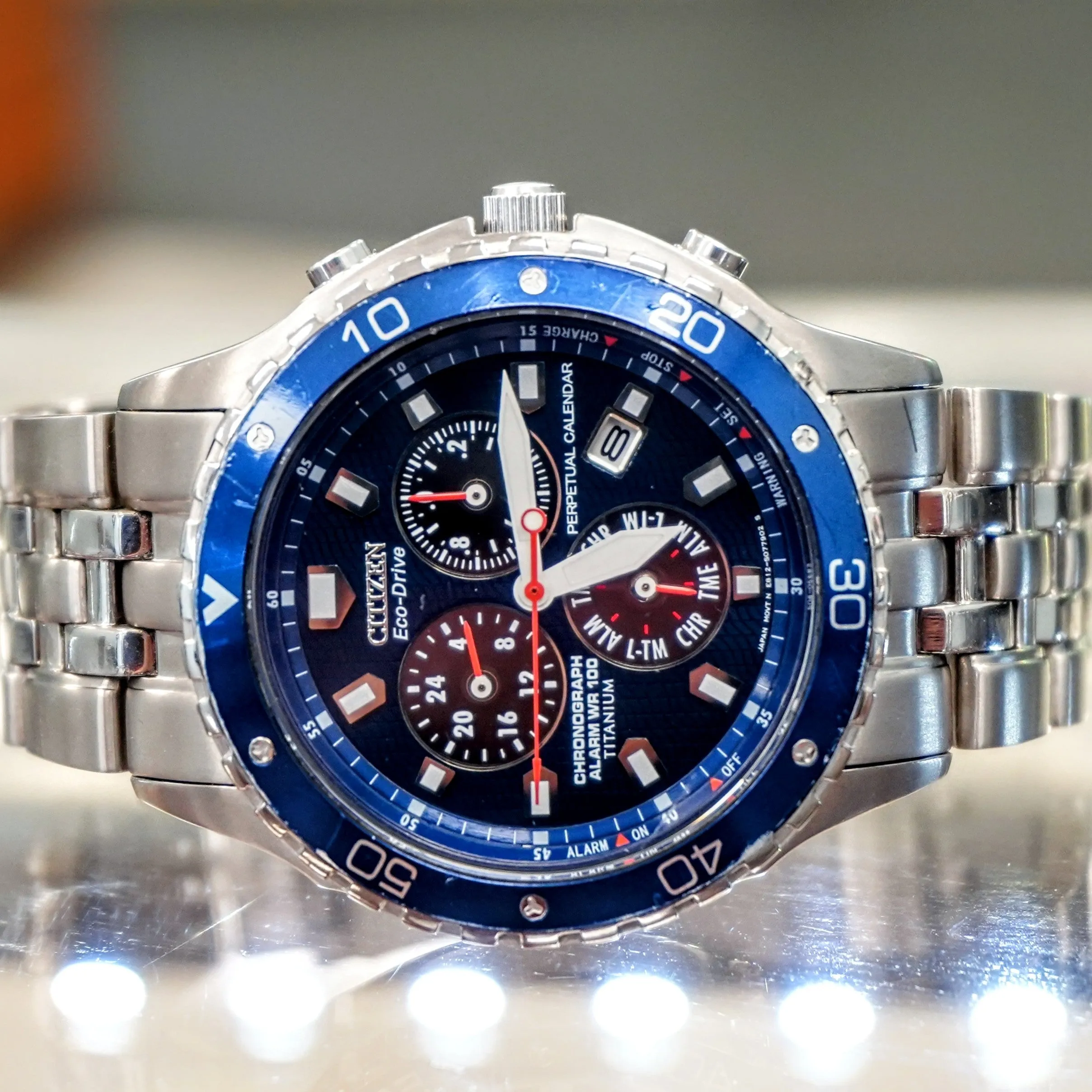CITIZEN Eco-Drive Perpetual Calendar Watch Chronograph Wristwatch Ref. BL5350-59L
