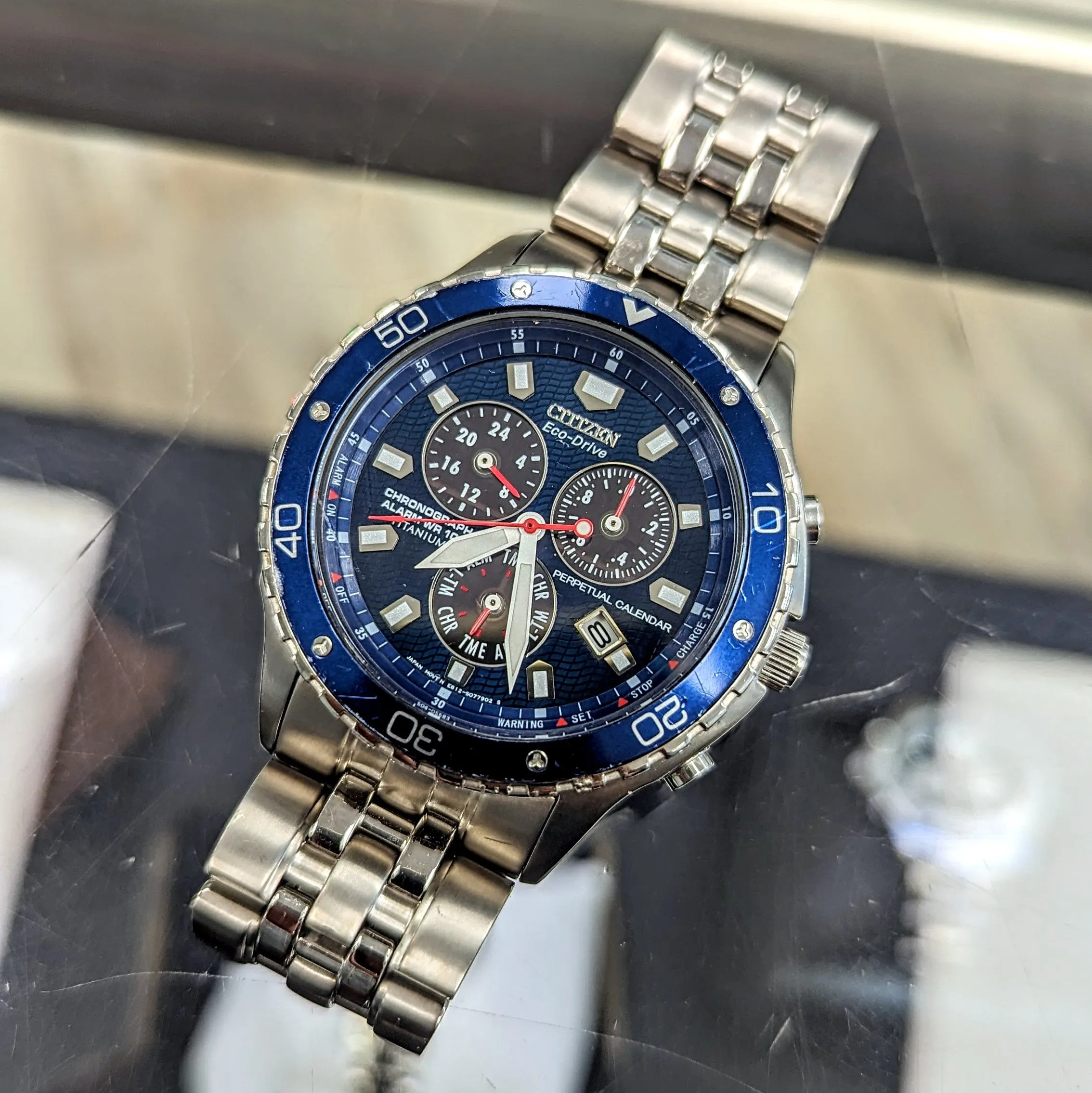 CITIZEN Eco-Drive Perpetual Calendar Watch Chronograph Wristwatch Ref. BL5350-59L