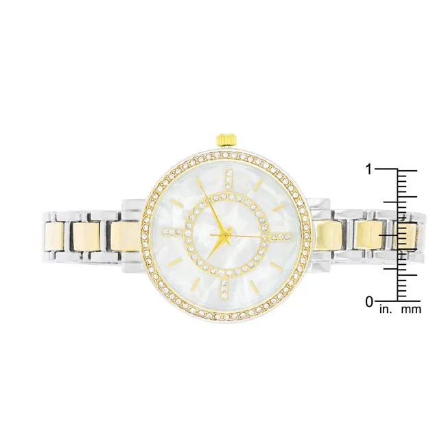 Classic Metal Watch With Crystals