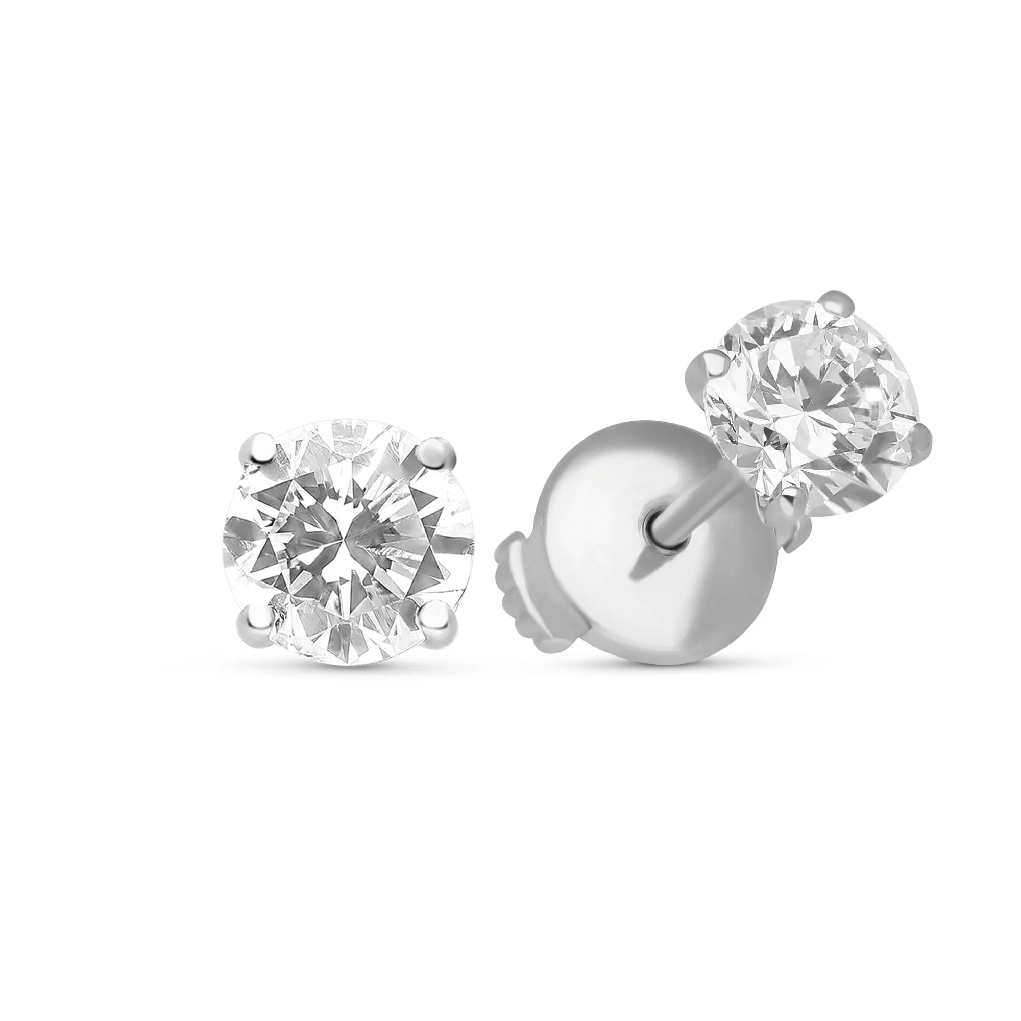 Classic Round Diamond Solitaire Studs - 1.8 Carat