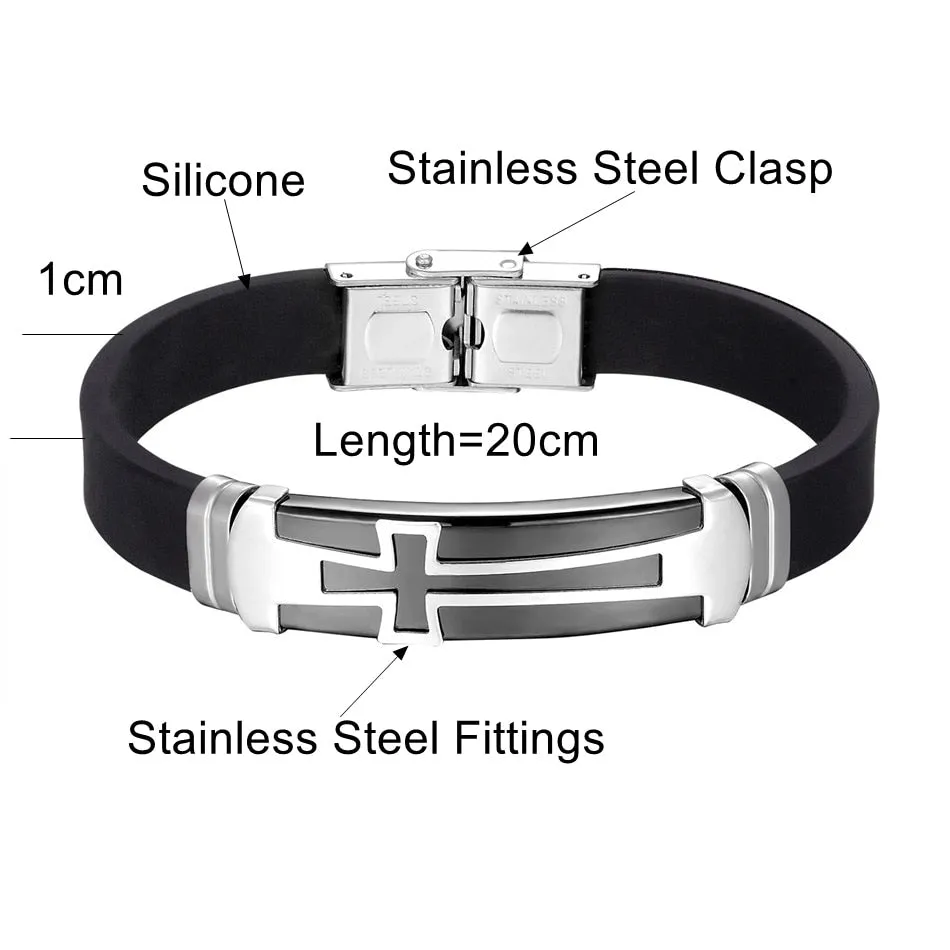 Classical Mens  Christian Cross Bracelet