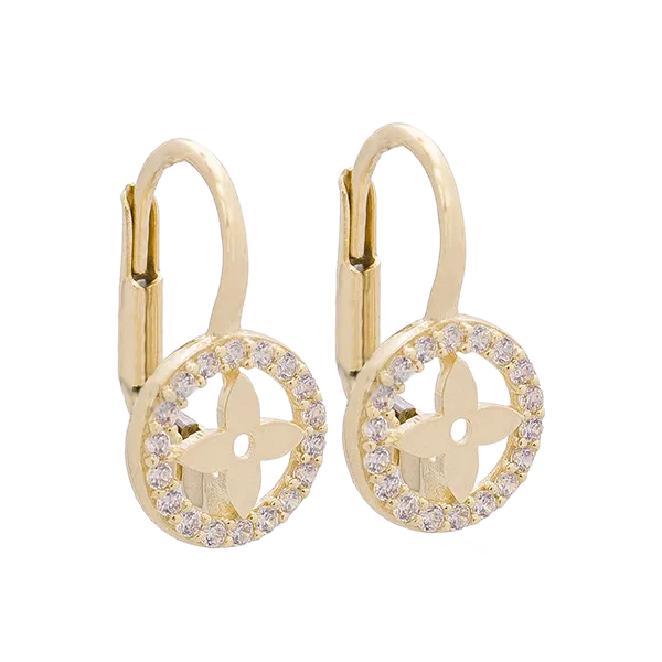 Clover CZ French Clip Earrings