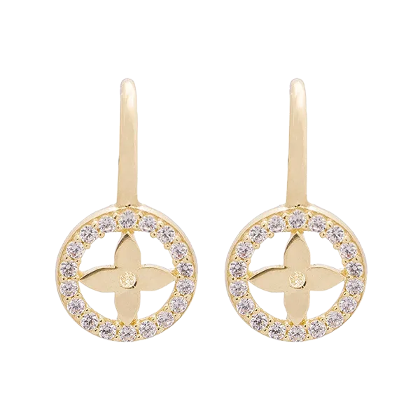 Clover CZ French Clip Earrings