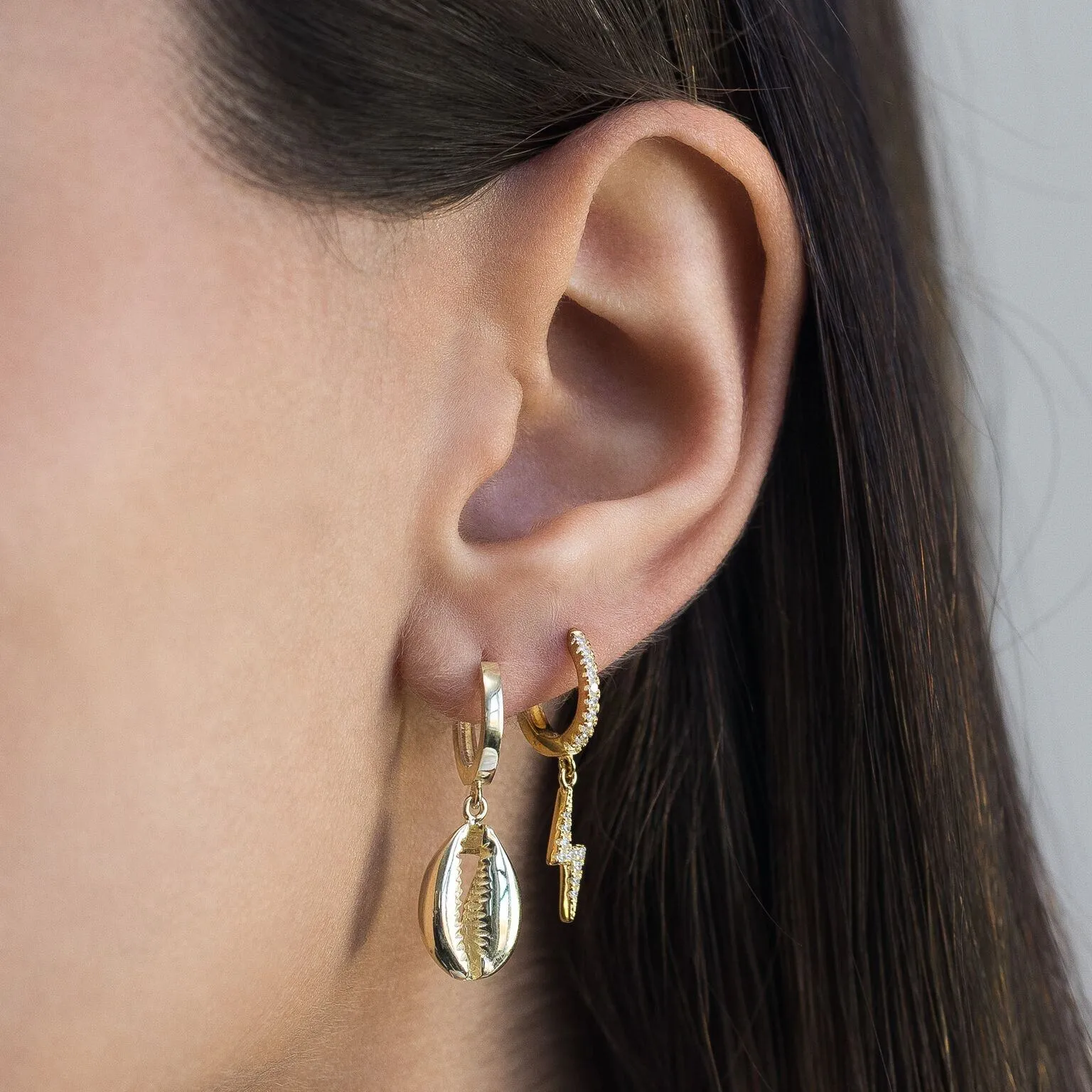 Colored Lightning Huggie Earring