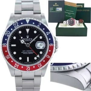 Copy of UNPOLISHED PAPERS 2008 Rolex GMT-Master II PEPSI 3186 Steel Blue 16710 Watch