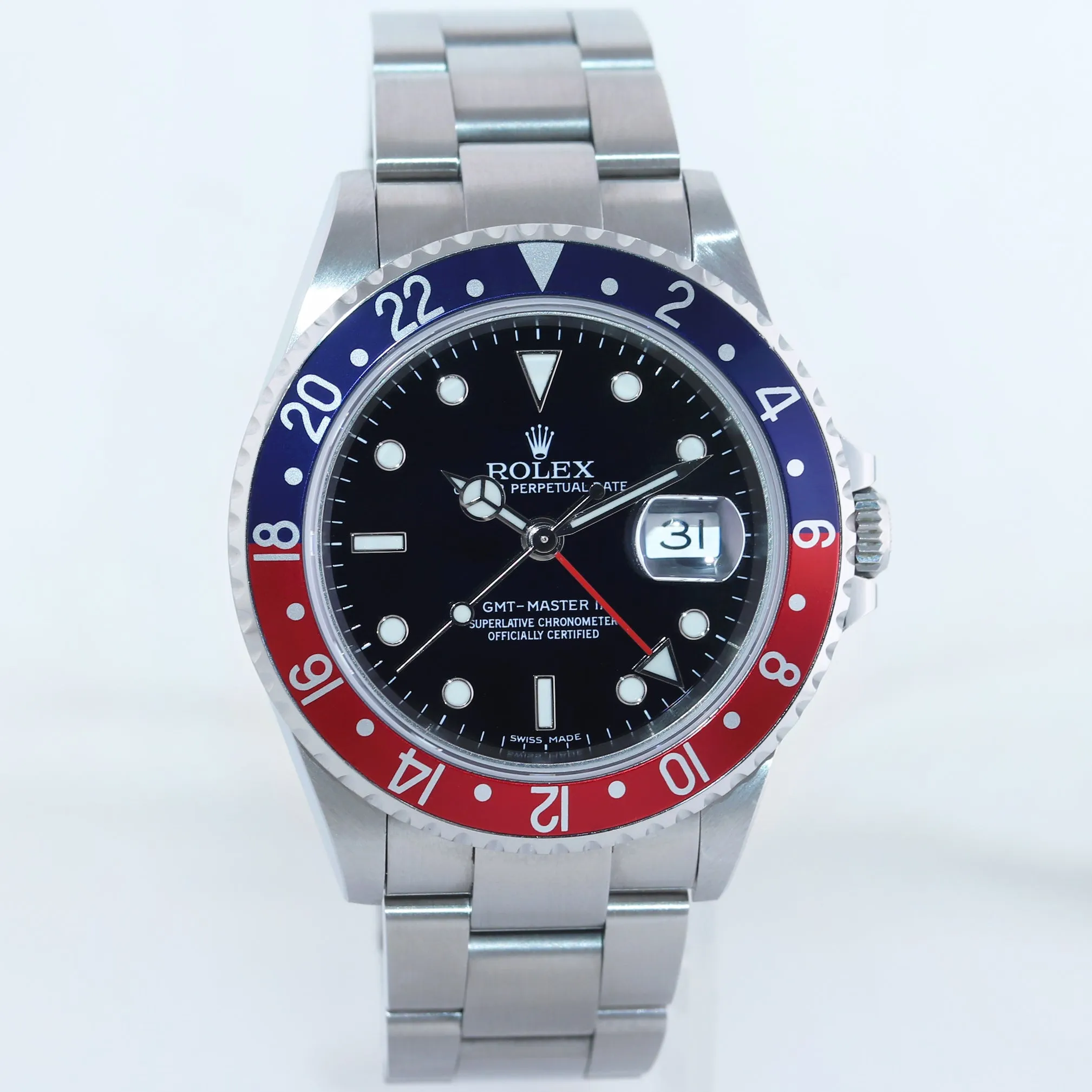 Copy of UNPOLISHED PAPERS 2008 Rolex GMT-Master II PEPSI 3186 Steel Blue 16710 Watch