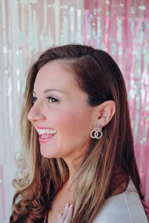 Crown OO Pearl Stud Earrings - Cream