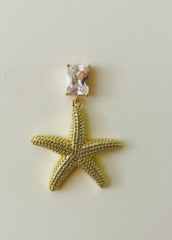 Crystal Starfish Earring
