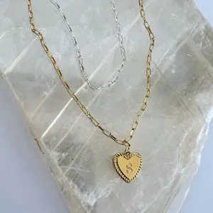 Custom Initial Two Tone Necklace