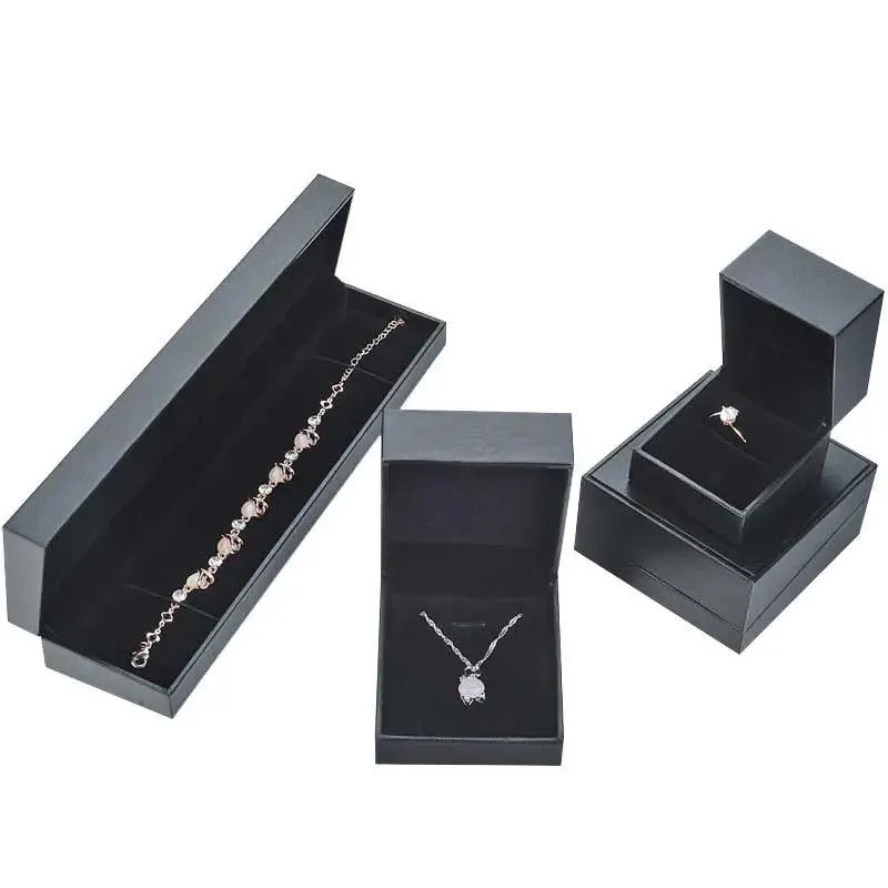 Custom LOGO Small Gift Black Jewellery Boxes