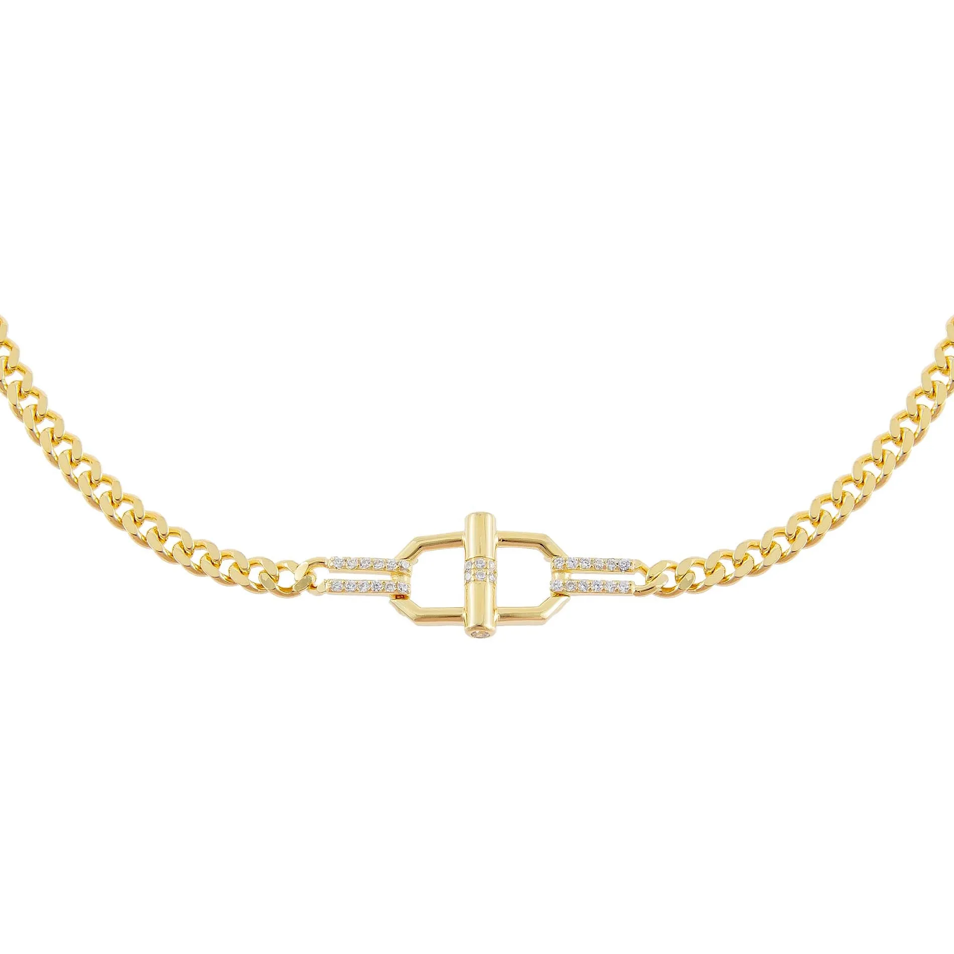 CZ Toggle Cuban Chain Choker