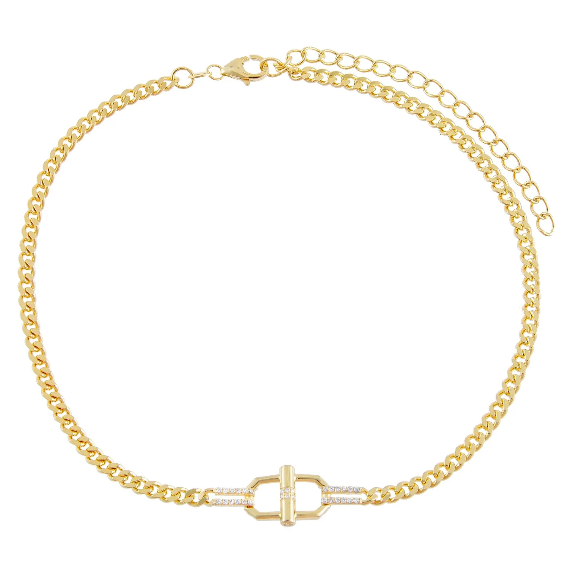 CZ Toggle Cuban Chain Choker