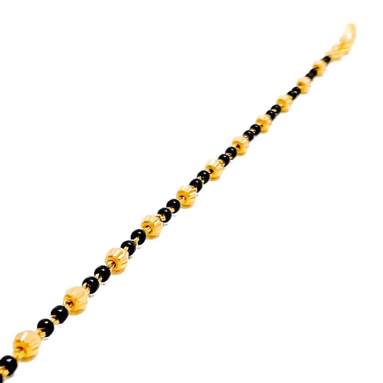 Dainty Chic 22k Gold Black Bead Bracelet