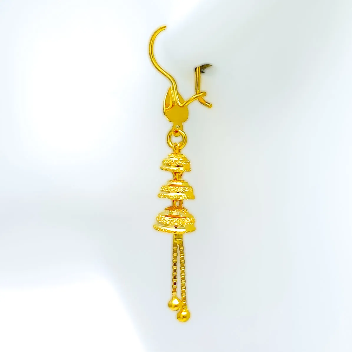 Dainty Chic 22K Gold Hook Earrings
