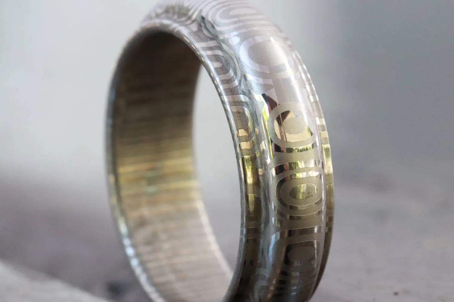 Damascus steel ring, stainless damasteel, mens  rings, hypoallergenic mens wedding customizable unique hand shaped