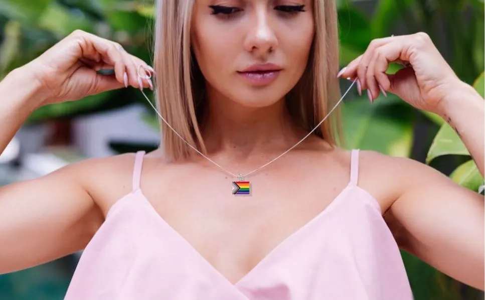 Daniel Quasar "Progress Pride" Flag Charm Necklaces