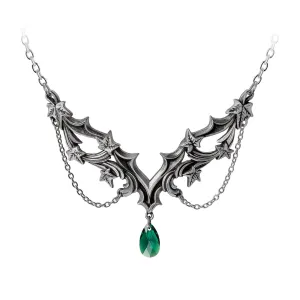 Delicate Ivy Leaves, Baroque Swirls And A Stunning Ivy Green Austrian Cut Crystal Necklace