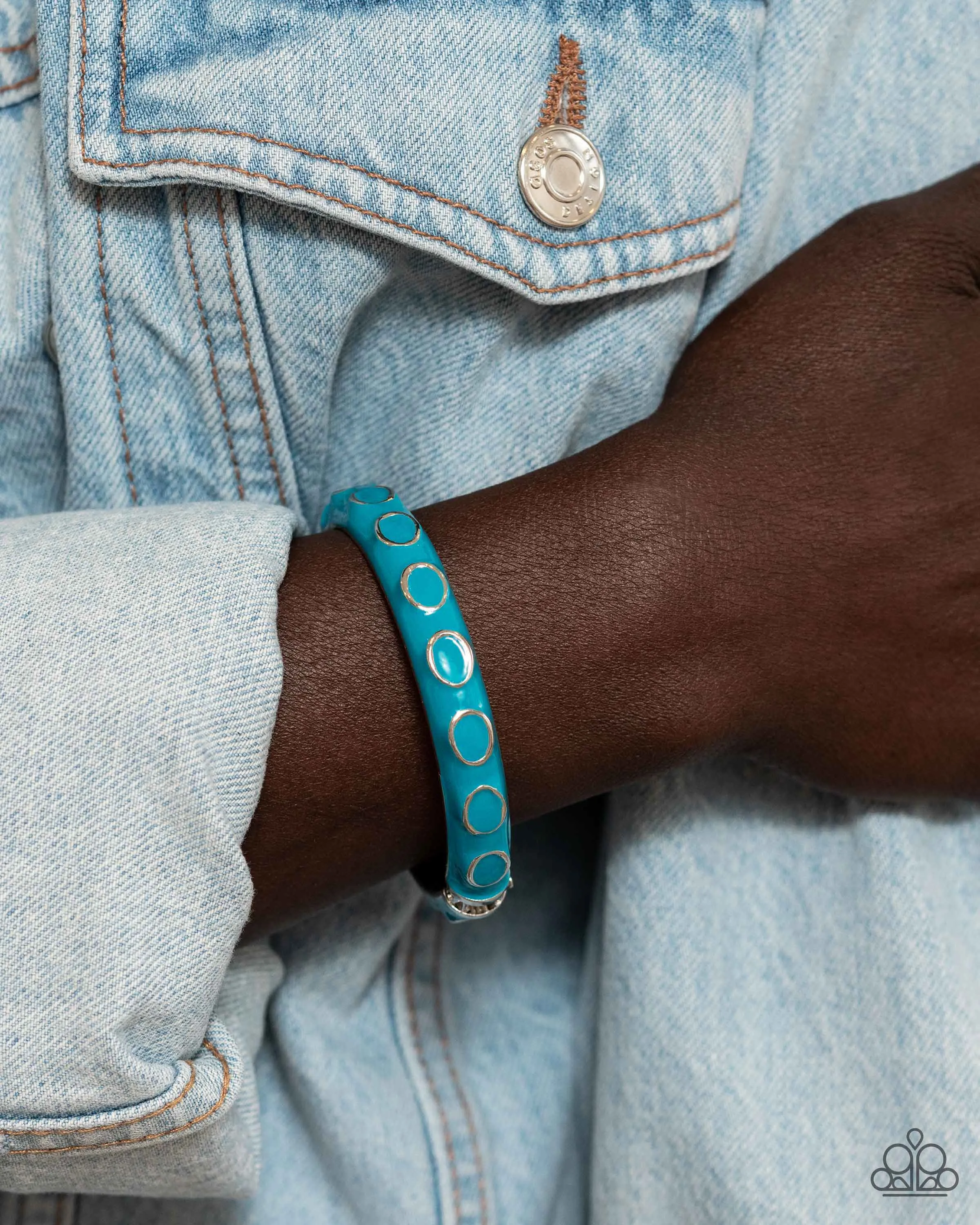 Delightful Diversion - Blue - Painted Paparazzi Hinge Bracelet