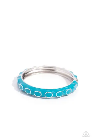 Delightful Diversion - Blue - Painted Paparazzi Hinge Bracelet