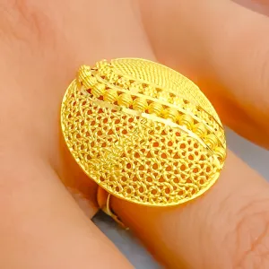 Detailed Sophisticated 22k Gold Semi Statement Ring