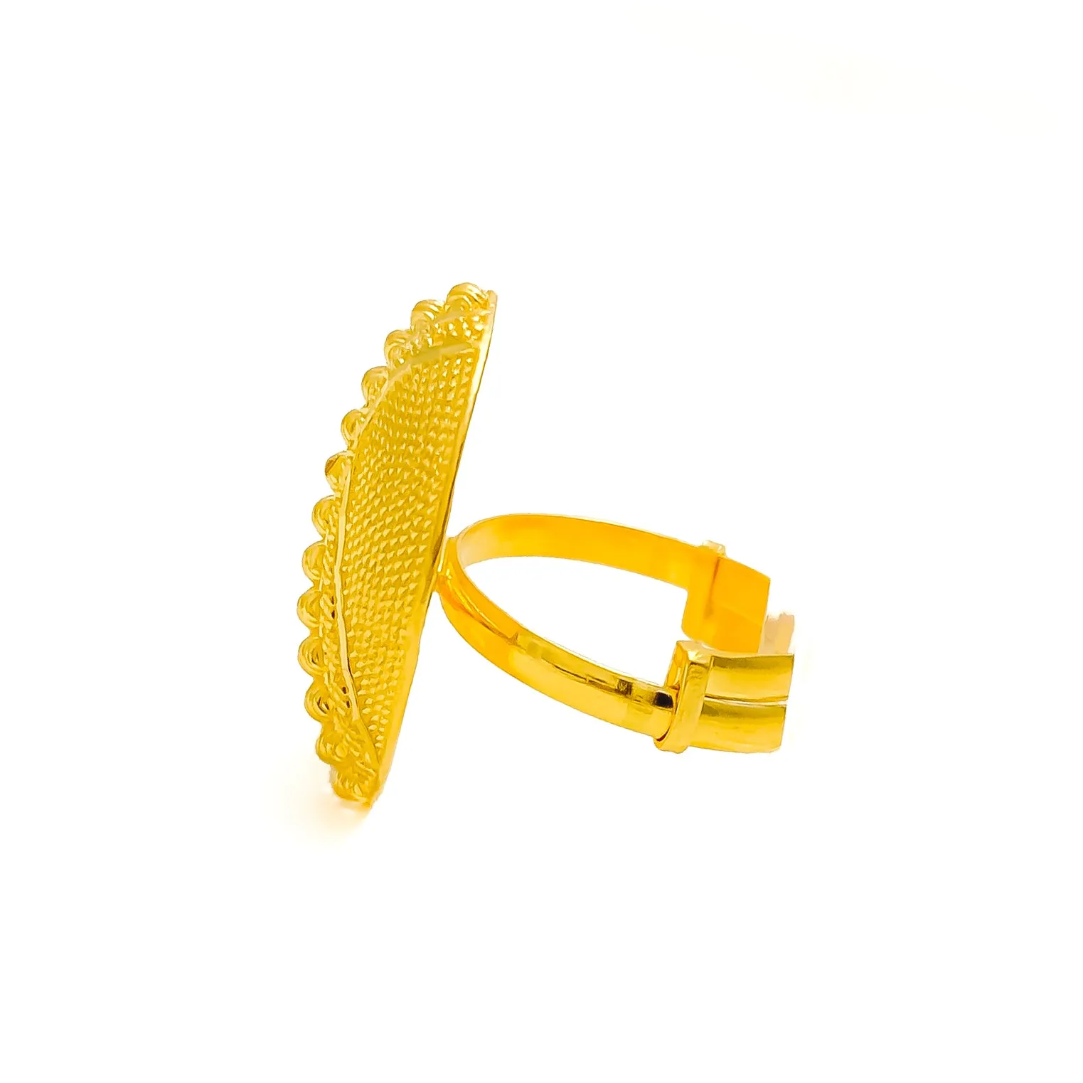 Detailed Sophisticated 22k Gold Semi Statement Ring