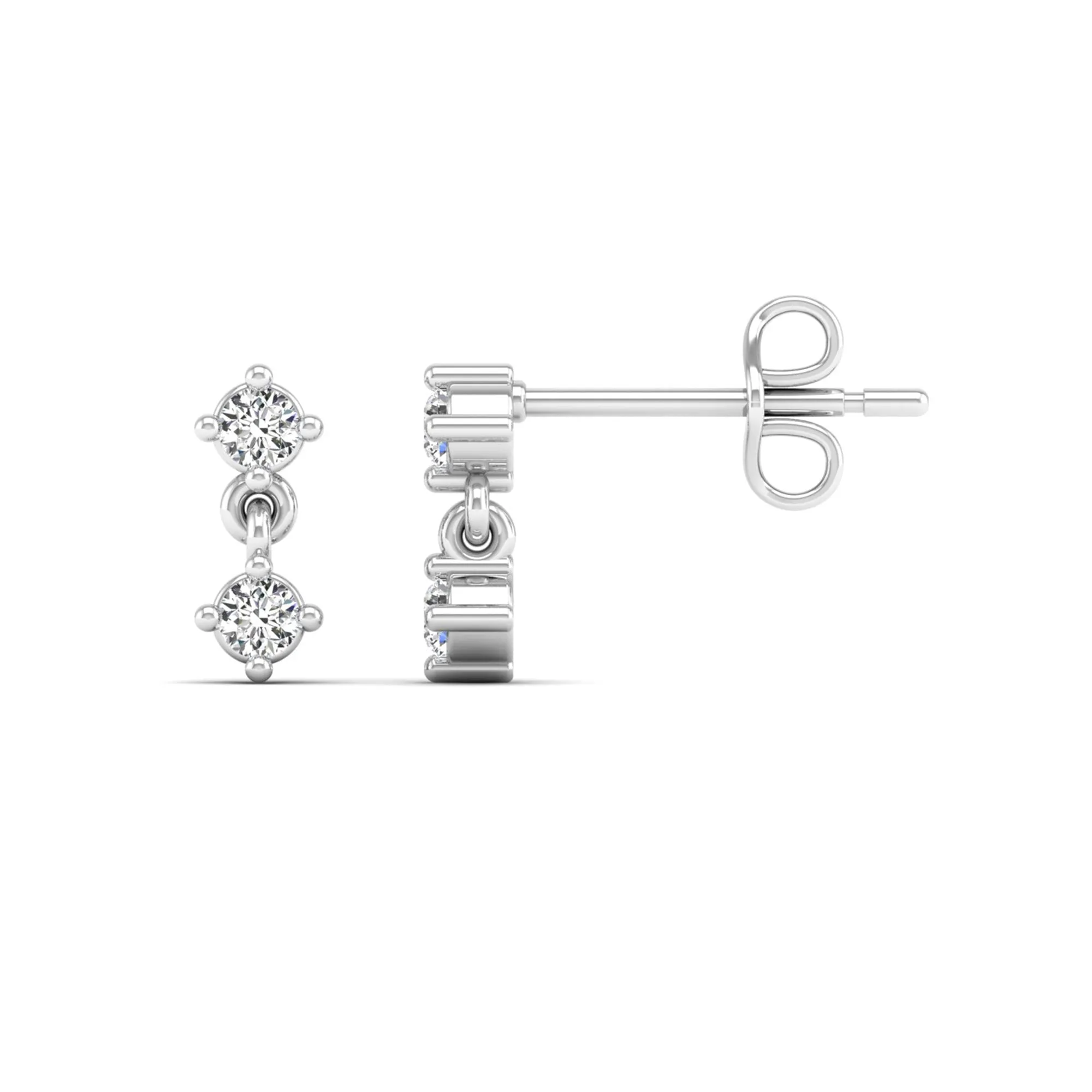 Diamond Dangle Stud Earrings