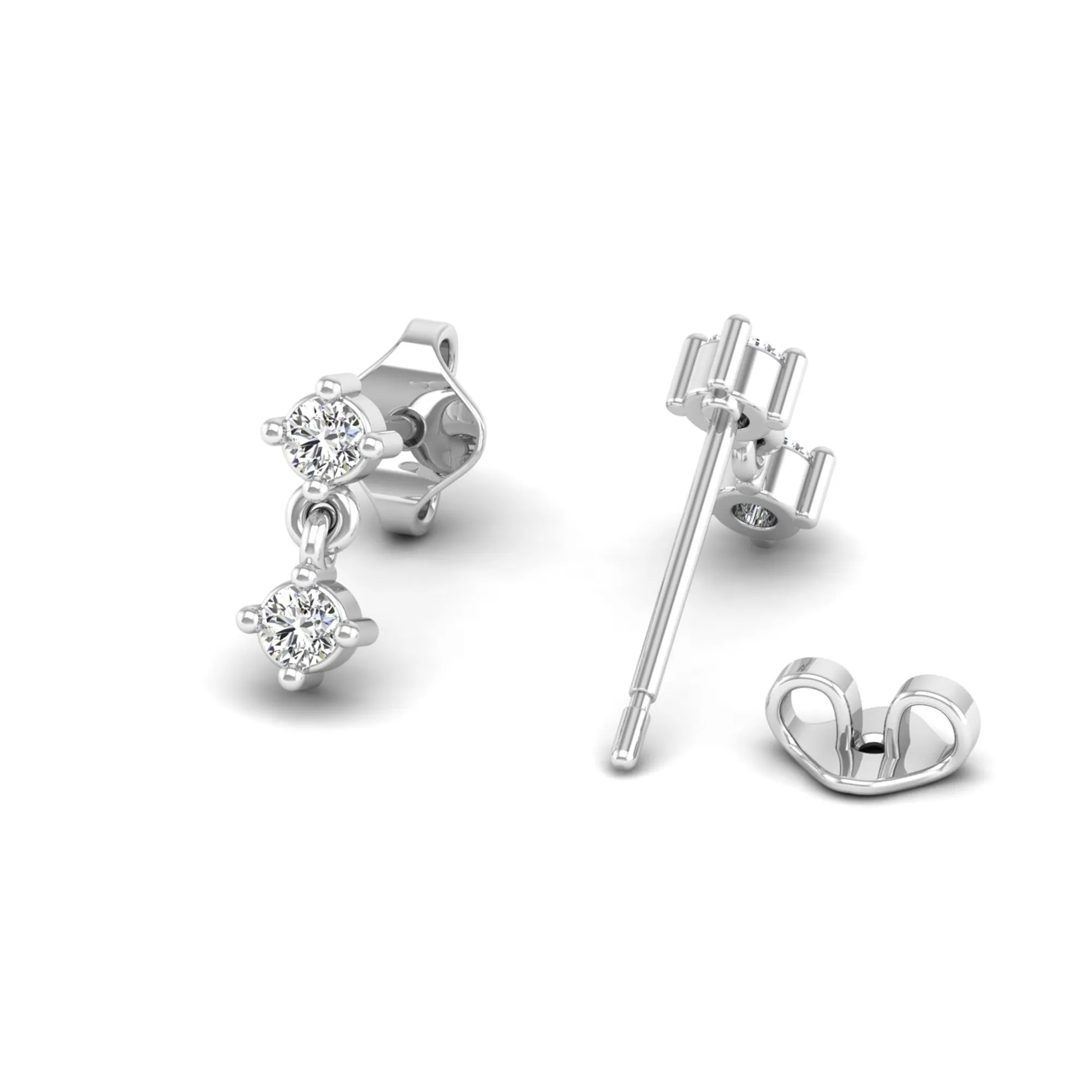 Diamond Dangle Stud Earrings