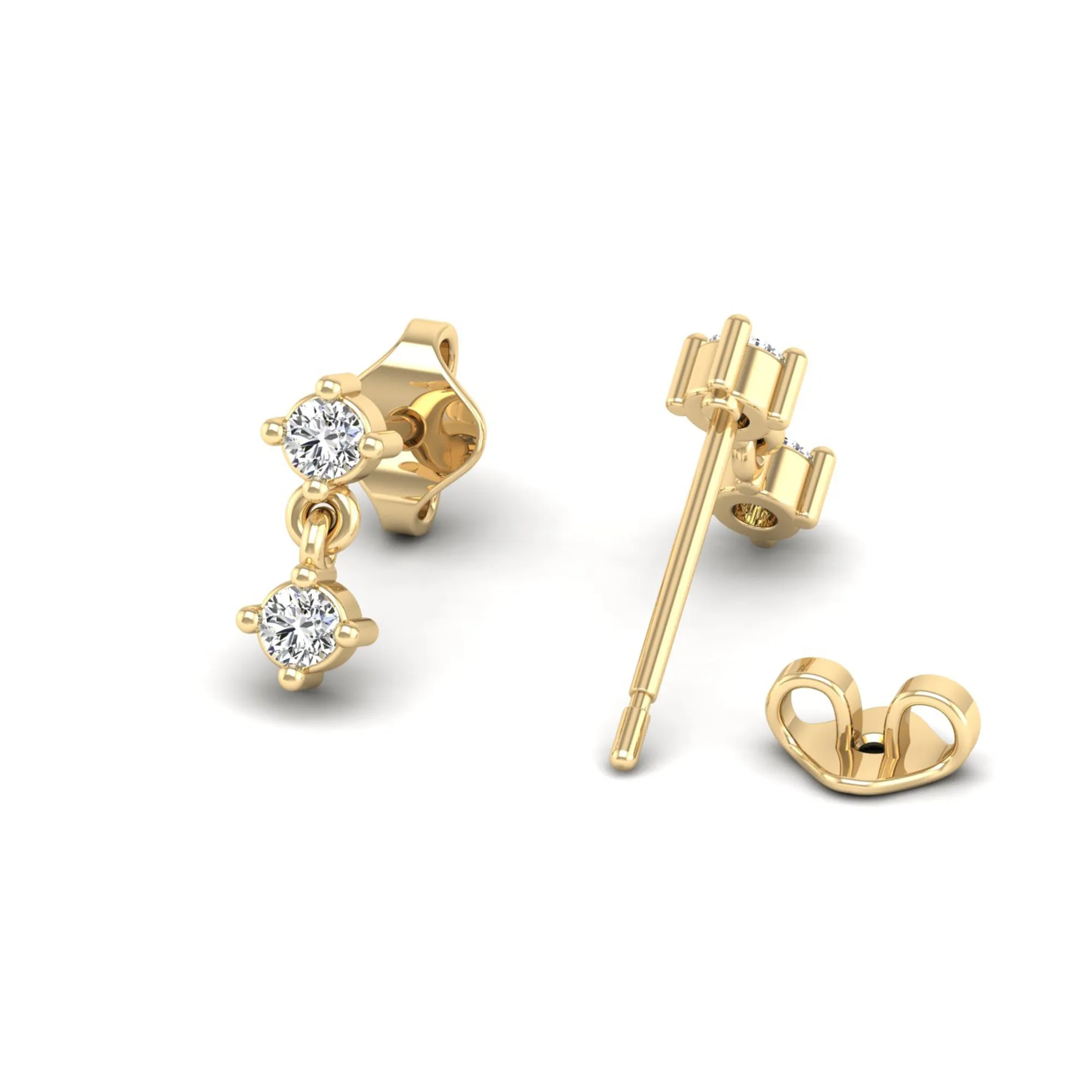 Diamond Dangle Stud Earrings