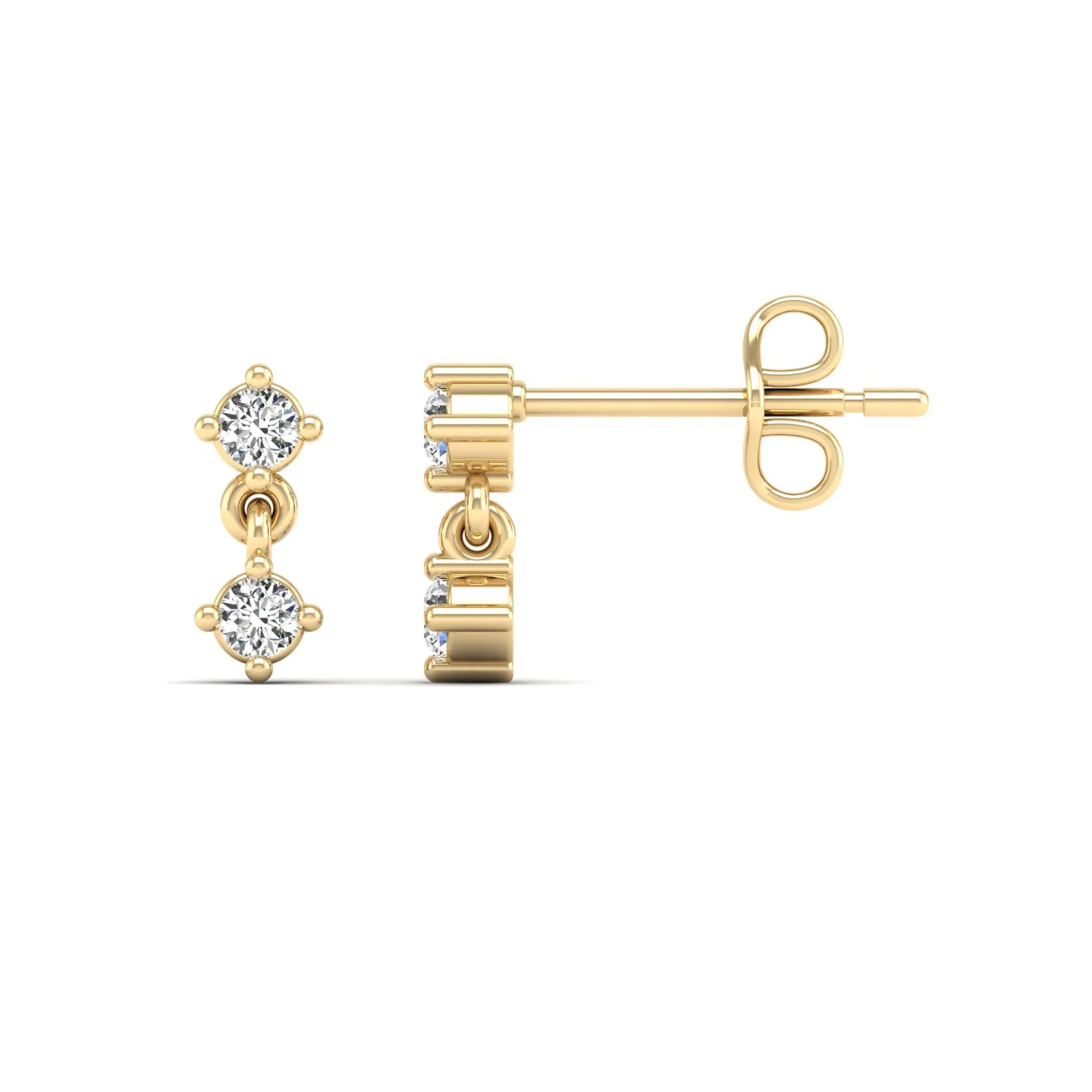 Diamond Dangle Stud Earrings