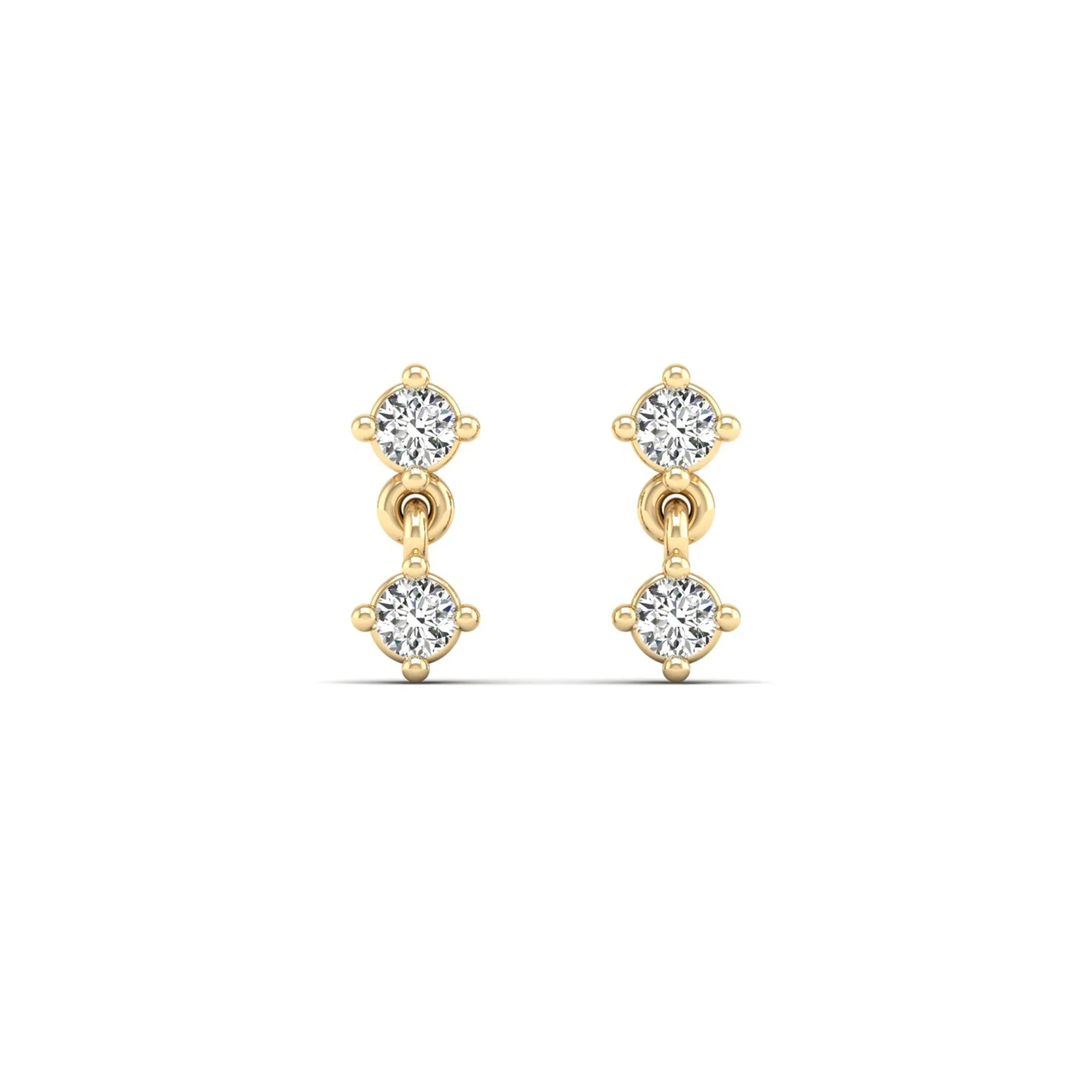 Diamond Dangle Stud Earrings