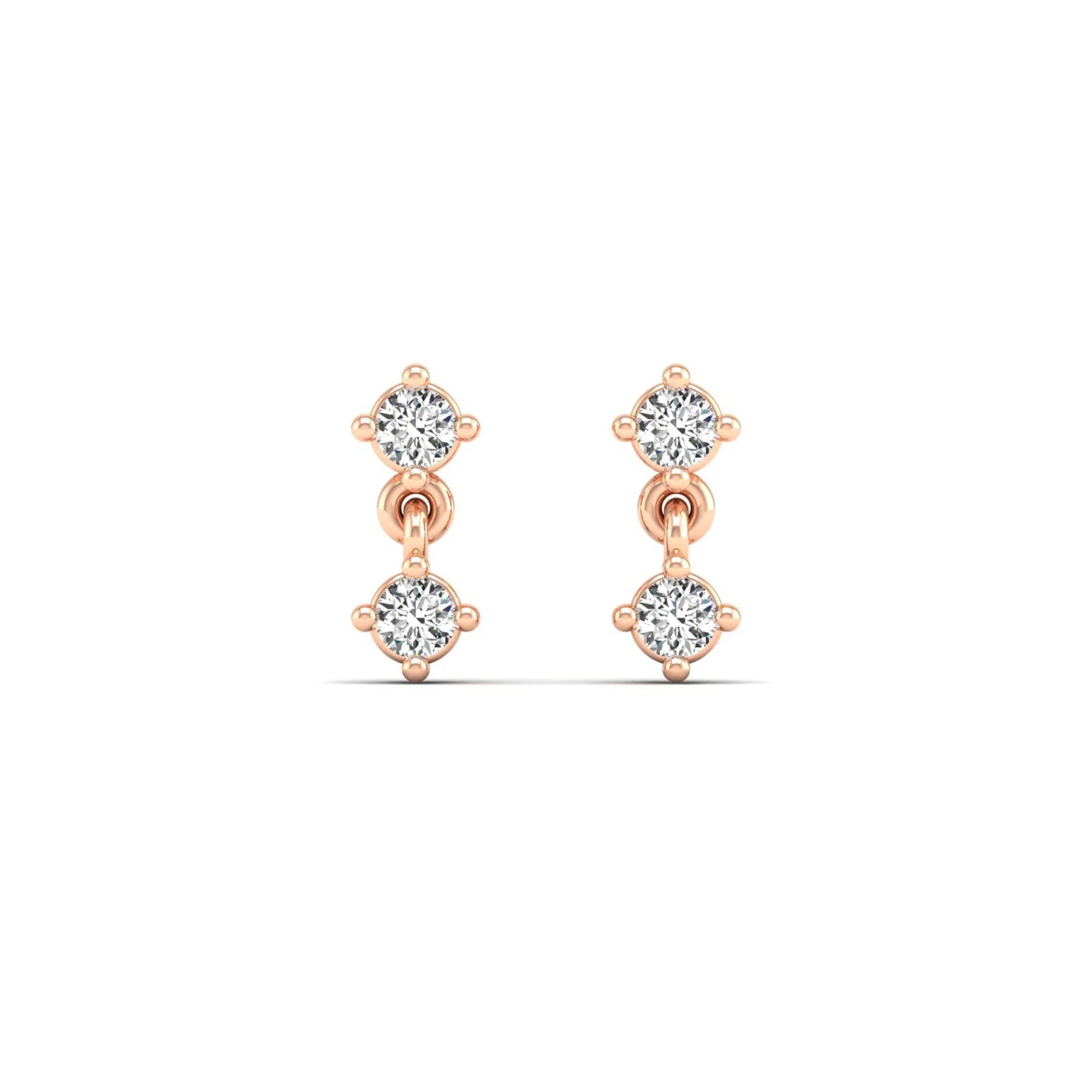 Diamond Dangle Stud Earrings