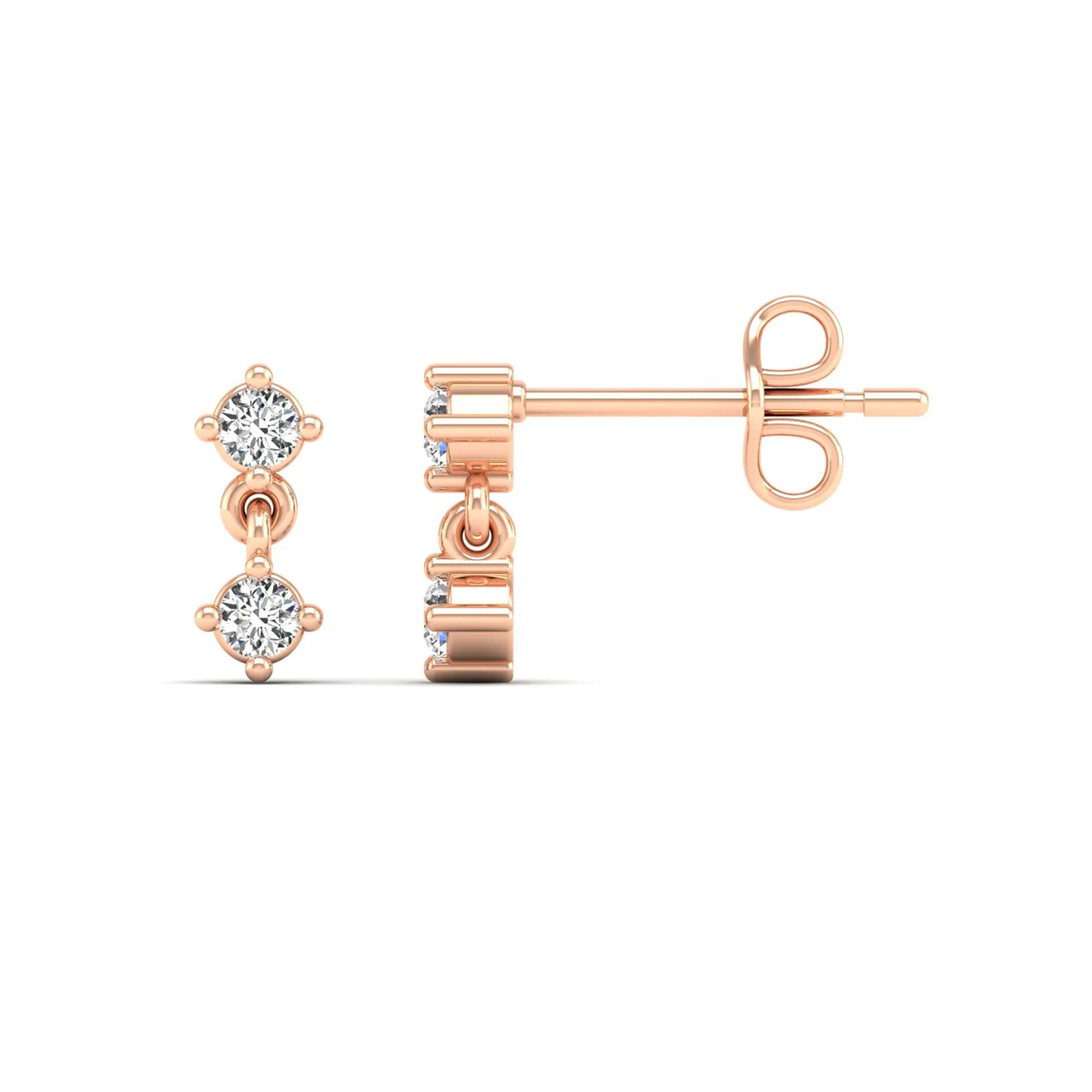 Diamond Dangle Stud Earrings