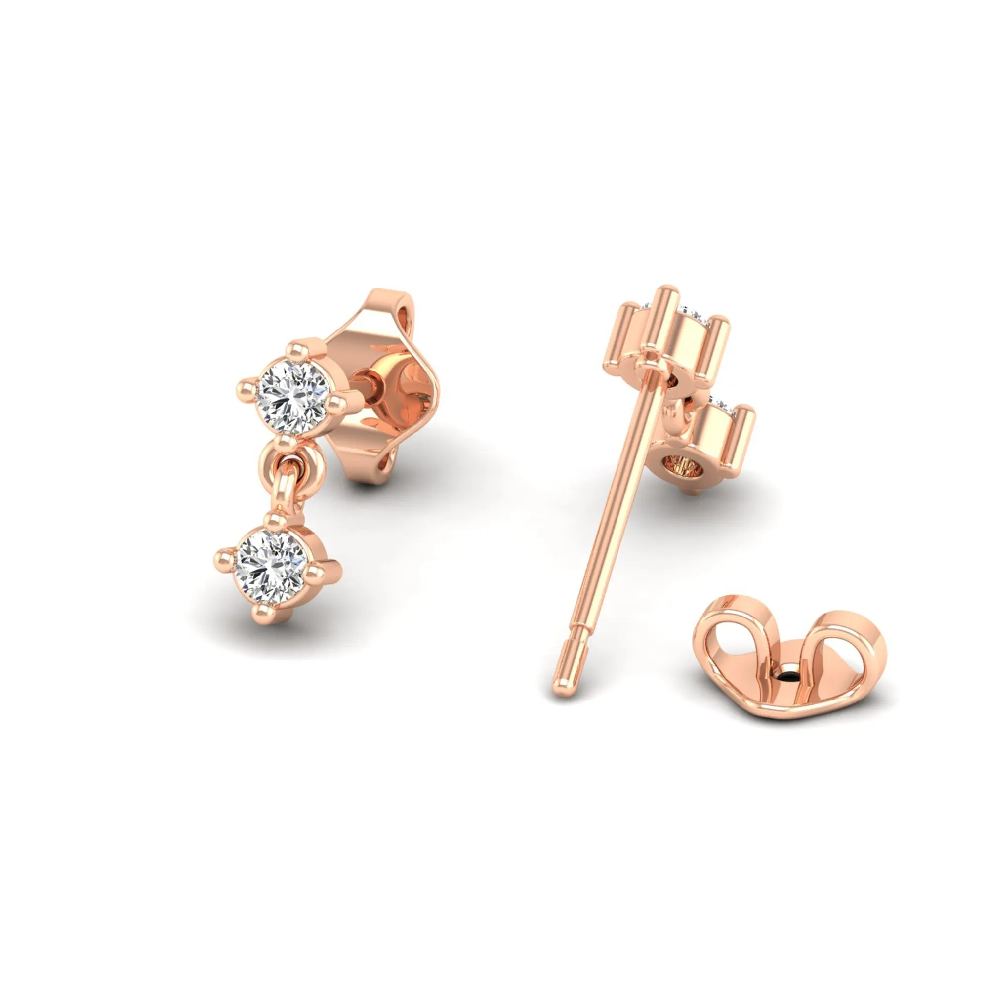 Diamond Dangle Stud Earrings