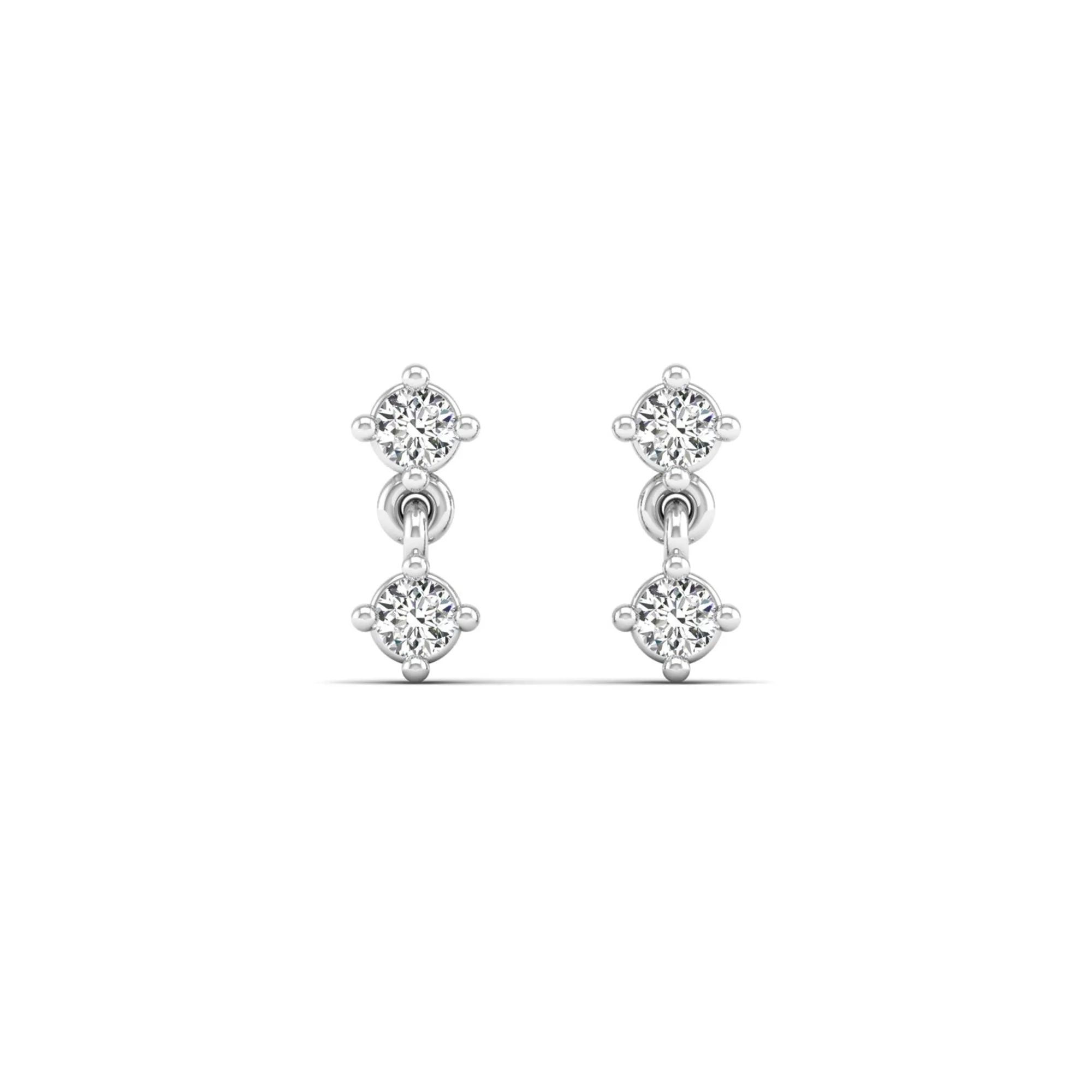 Diamond Dangle Stud Earrings
