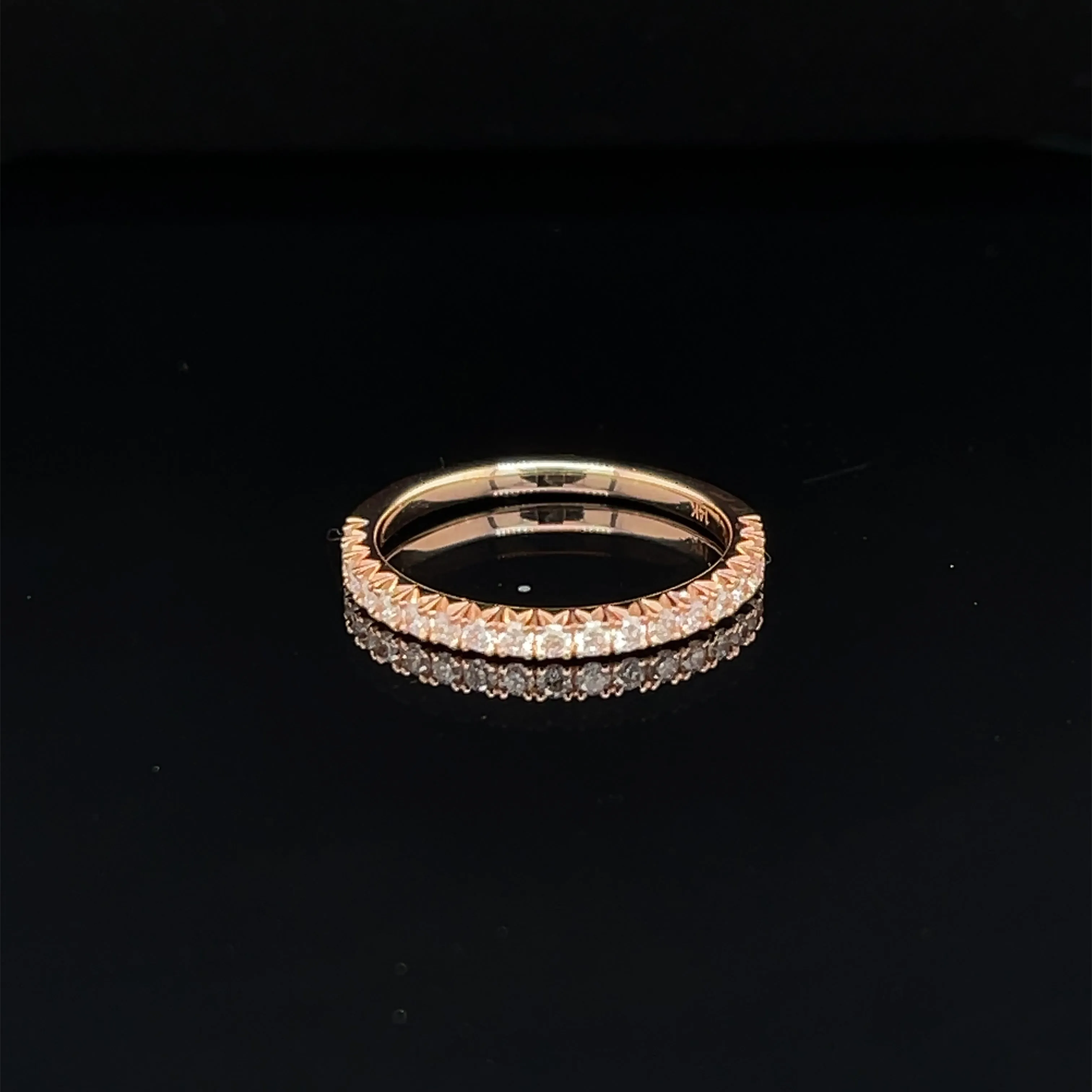 Diamond Half Eternity Stacking Band in 14k Rose Gold - #163 YKR00468-RG