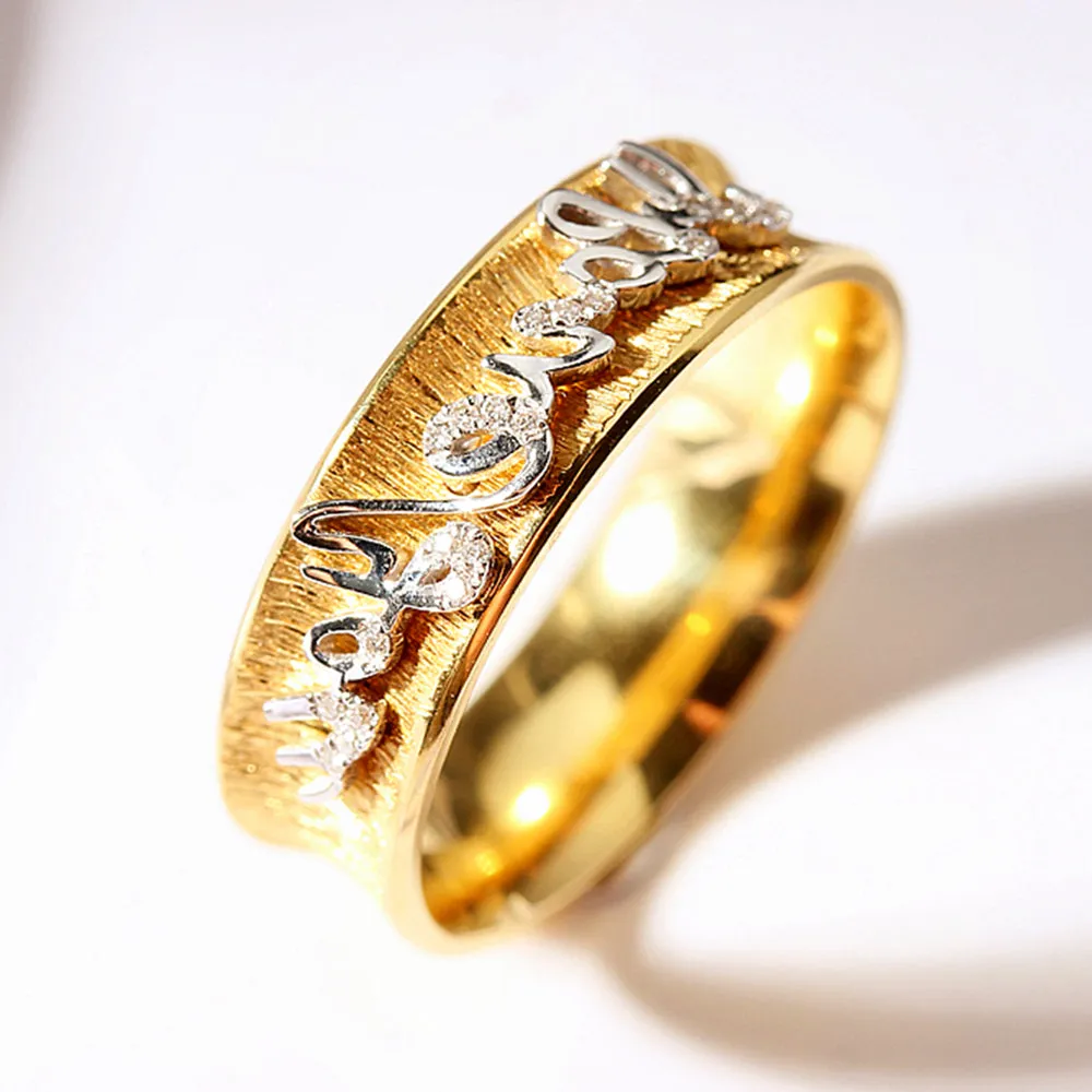 Diamond 'I Love You' Wide Ring