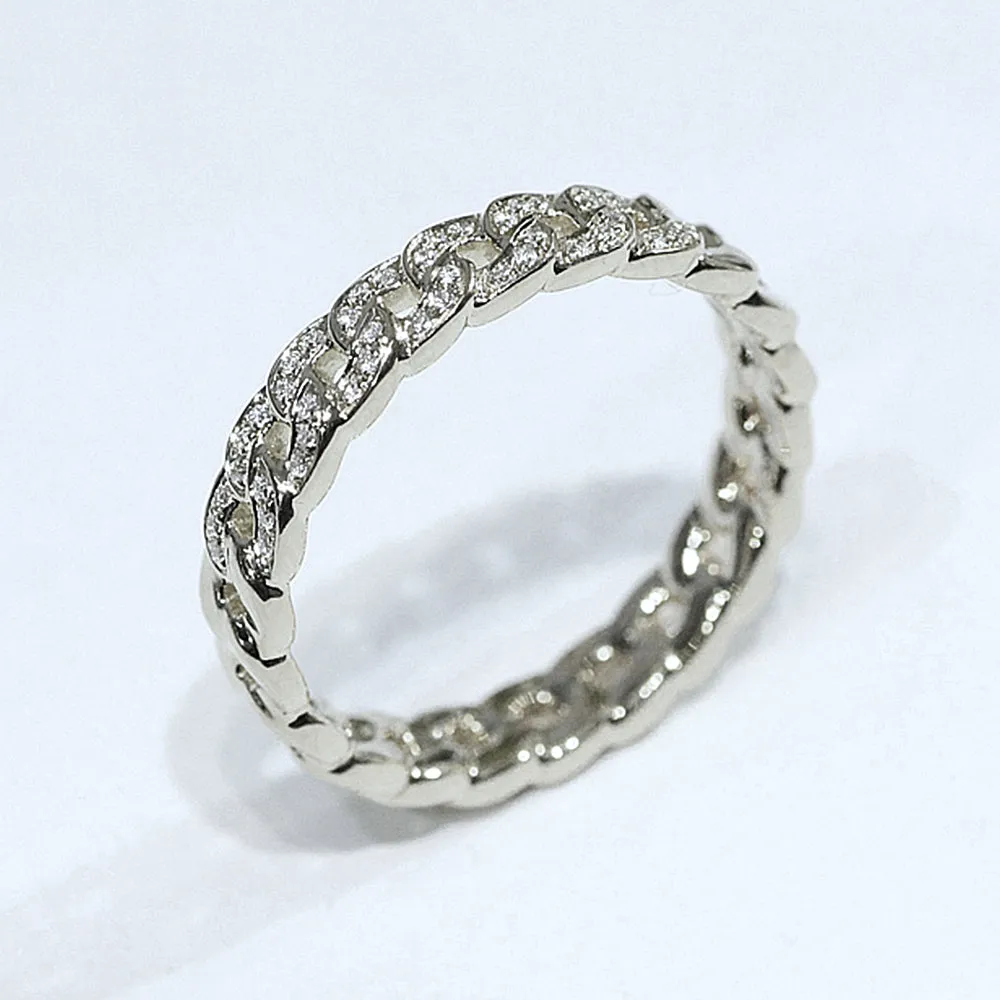 Diamond Link Chain Style Ring