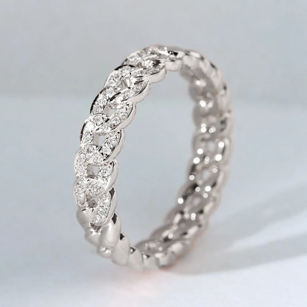Diamond Link Chain Style Ring