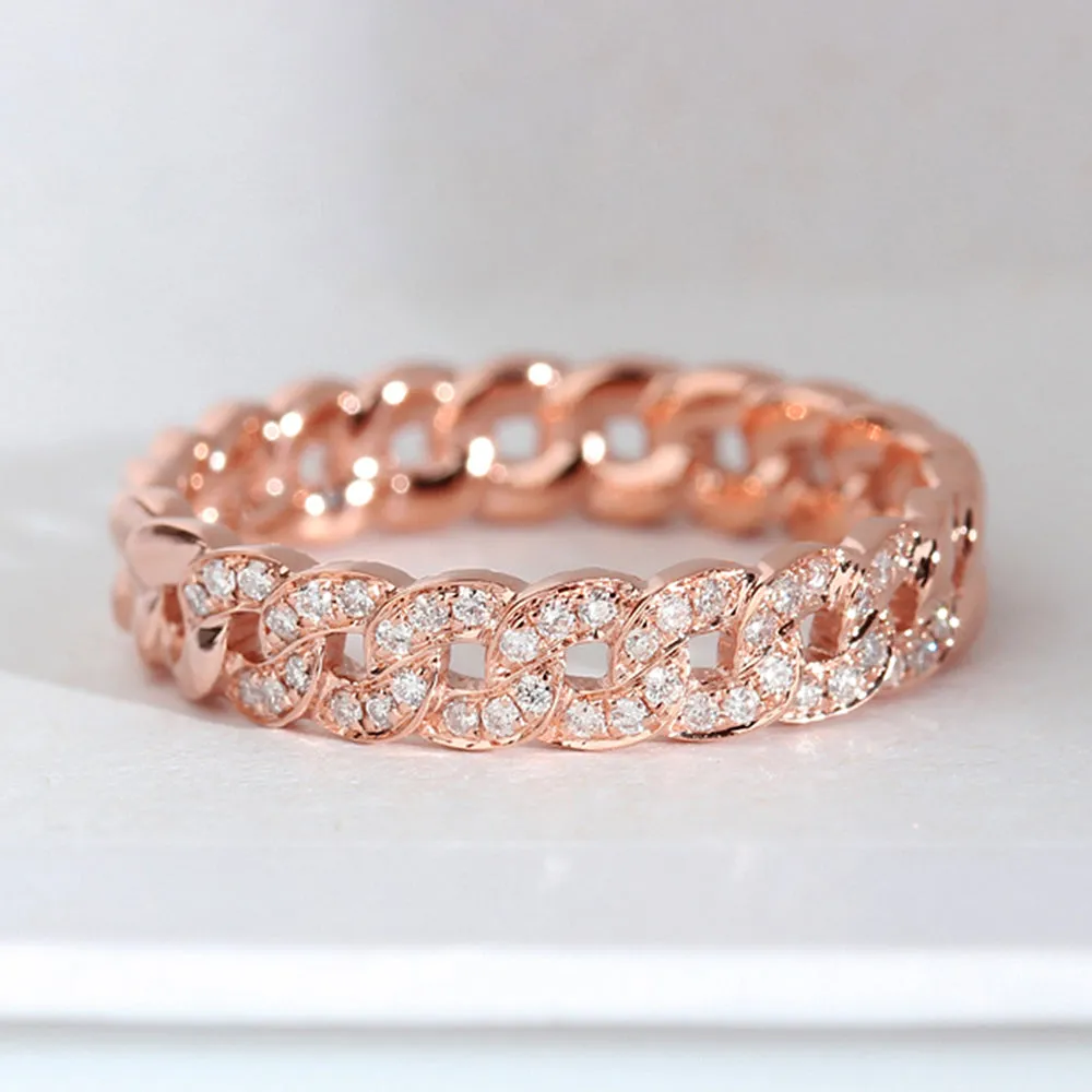 Diamond Link Chain Style Ring