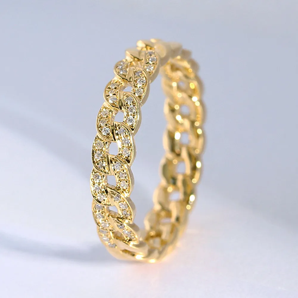 Diamond Link Chain Style Ring