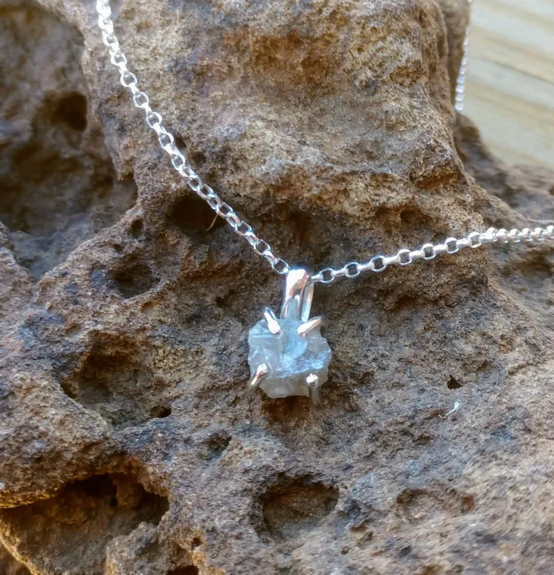 Diamond Necklace for Women | Raw Rough Uncut Natural Diamond Pendant