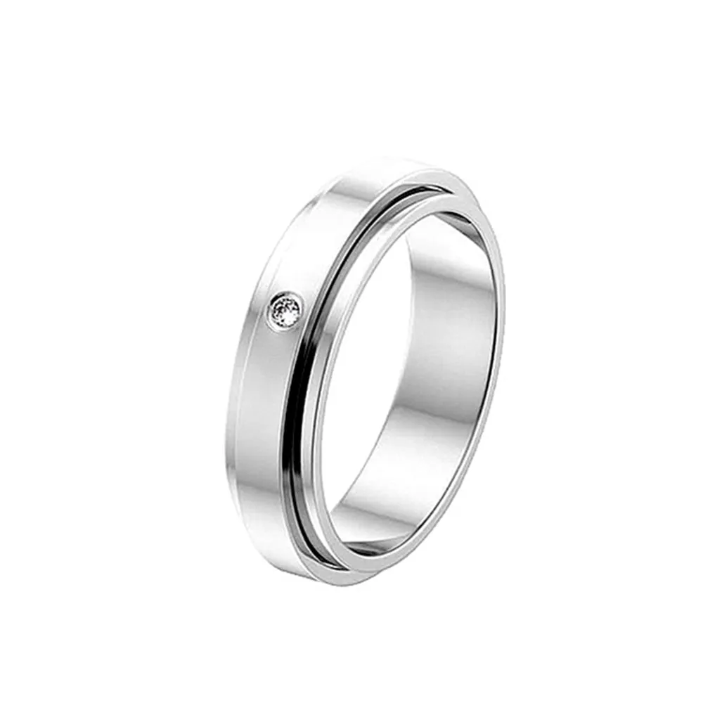 Diamond Spinner Matching Wedding Couple Rings