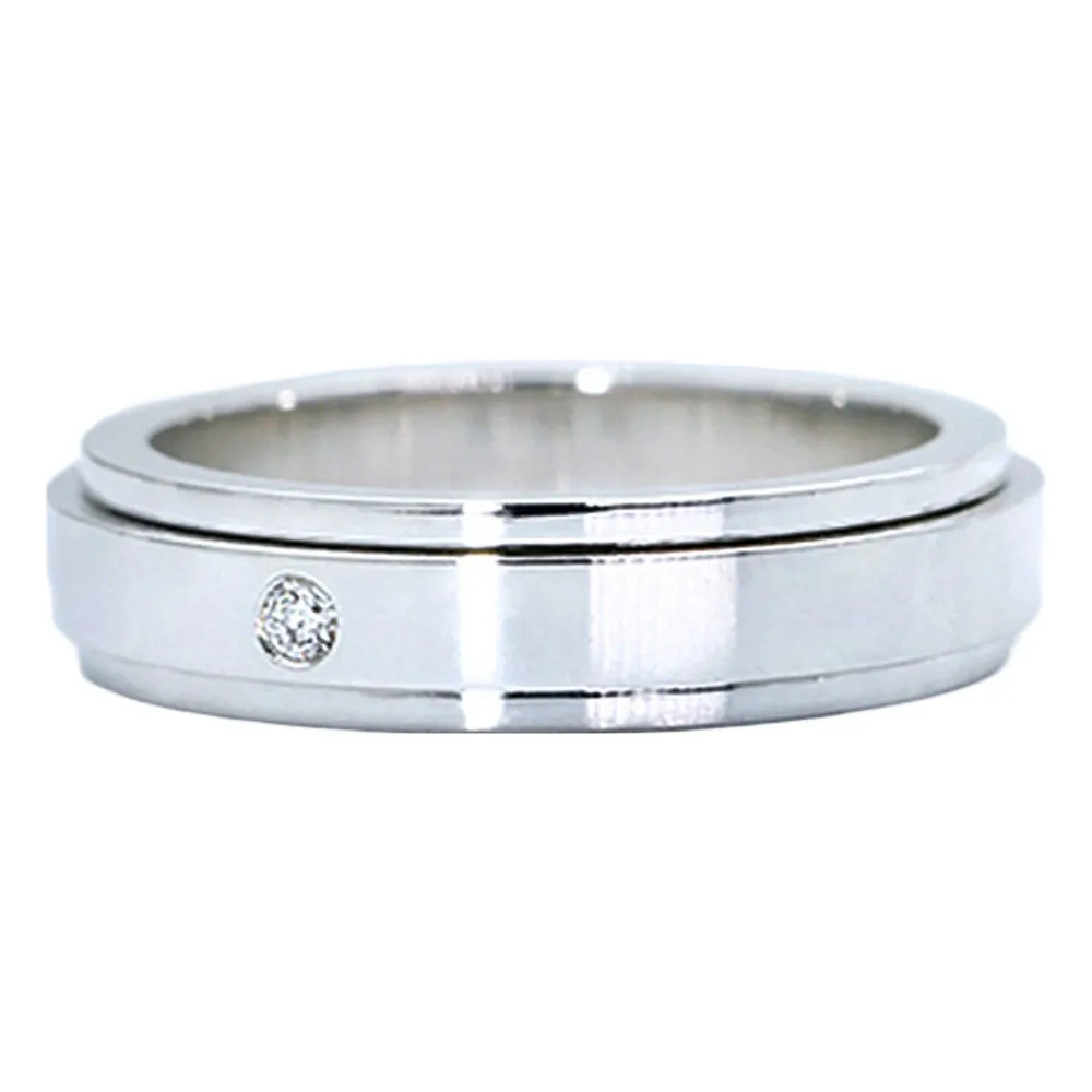 Diamond Spinner Matching Wedding Couple Rings